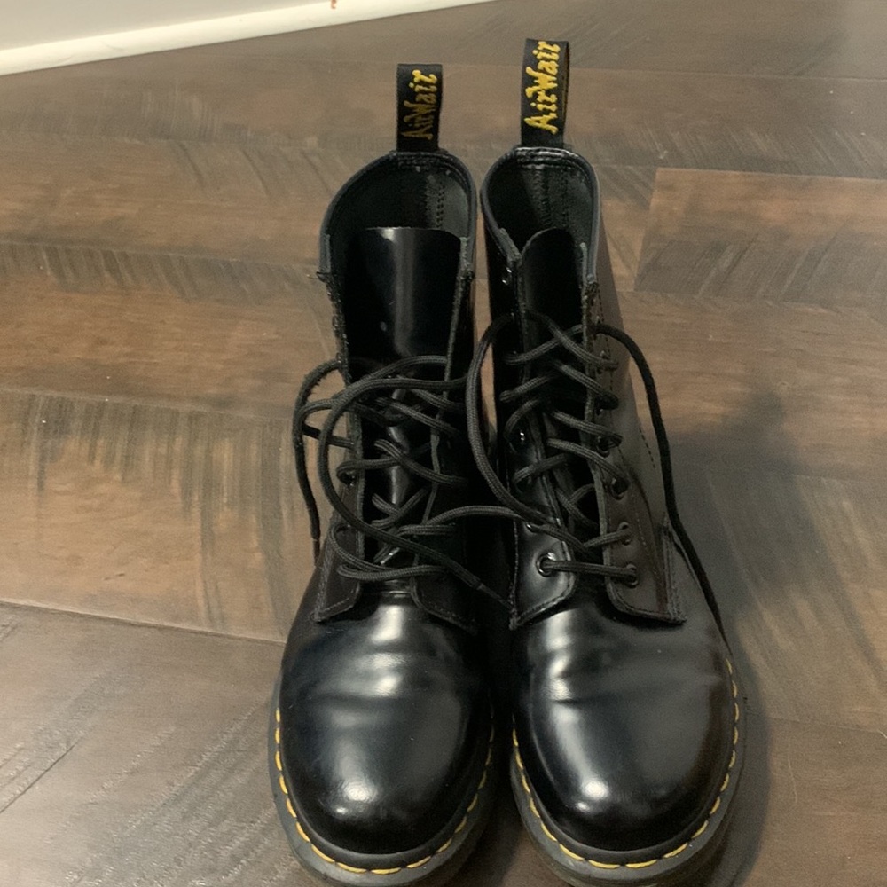 Black doc marten combat boots